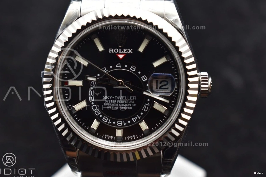 Oyster Noob Skydweller A23J Black SS Edition Bracelet Dial Best on SS 0203